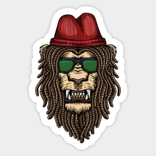 Rasta Lion Head Sticker